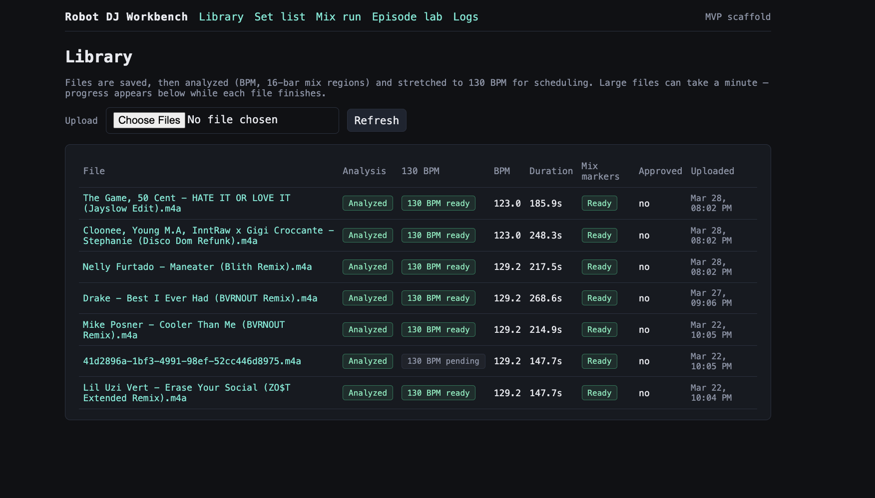 Robot DJ Workbench UI